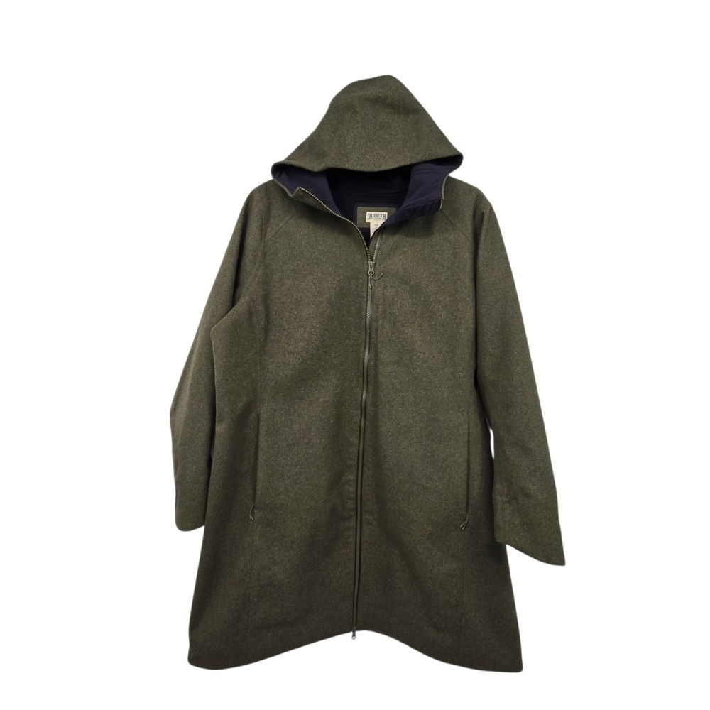 Duluth Trading Empire Builder Wool Blend Duster Coat Jacket Womens 2XL Green